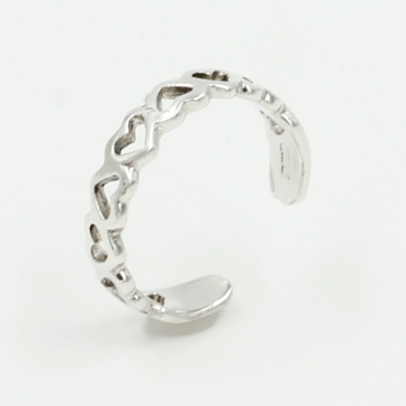 *Silver Hearts Toe Ring 925 Sterling Silver - Picture 4 of 5